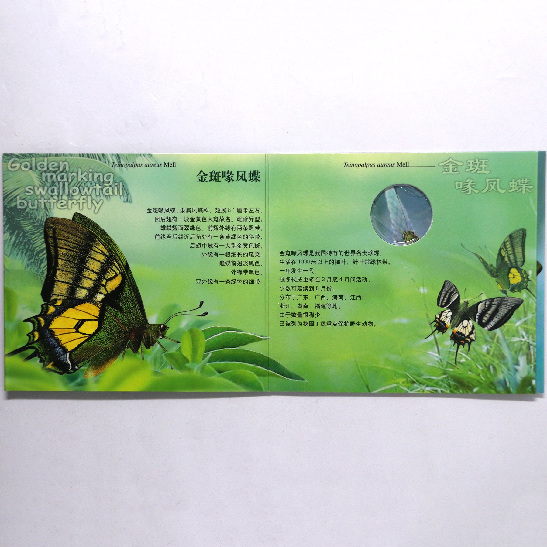 1999年中国珍稀野生动物金斑喙凤蝶流通纪念币