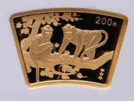 2004年 猴年扇形生肖金币