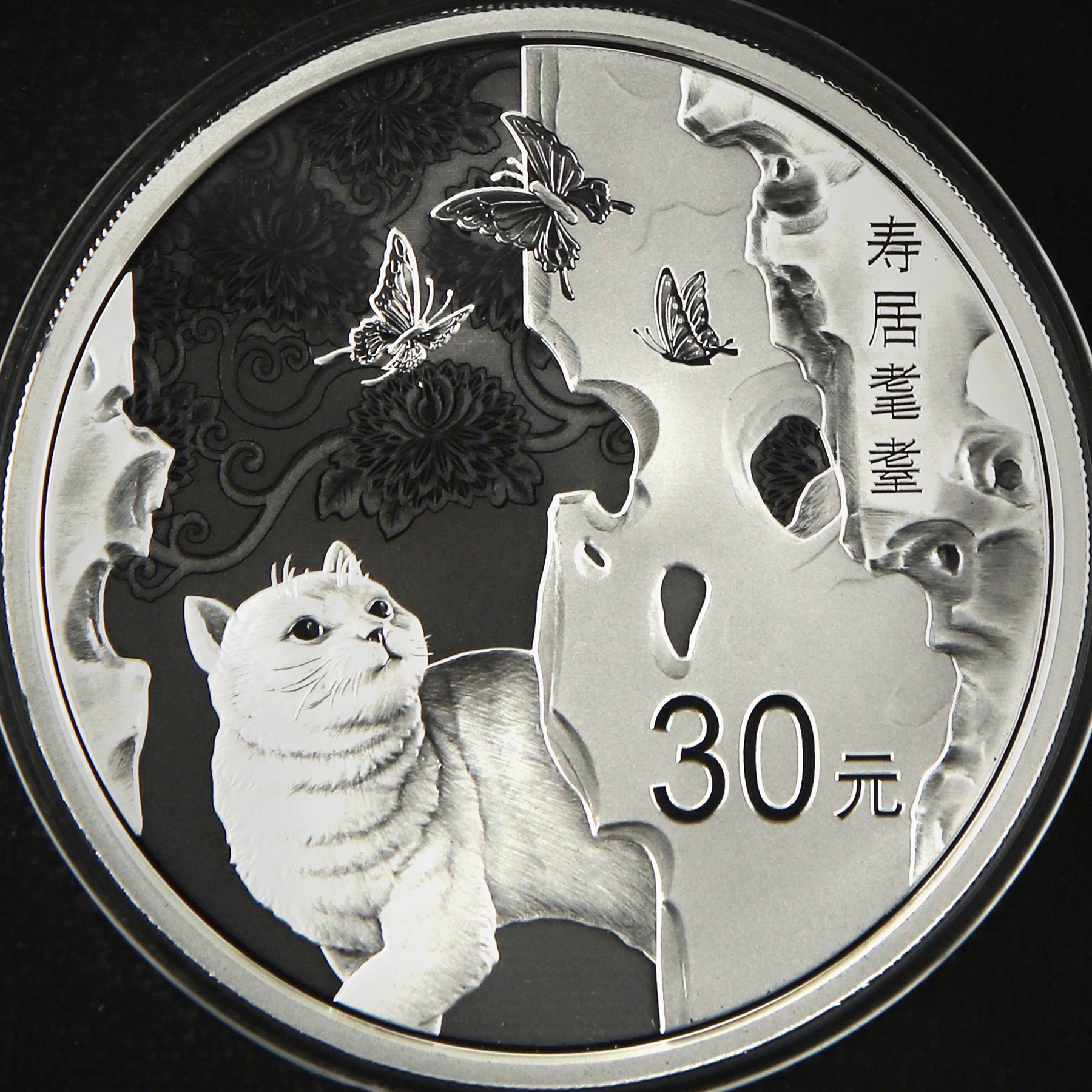 2019年100克吉祥文化寿居耄耋银币