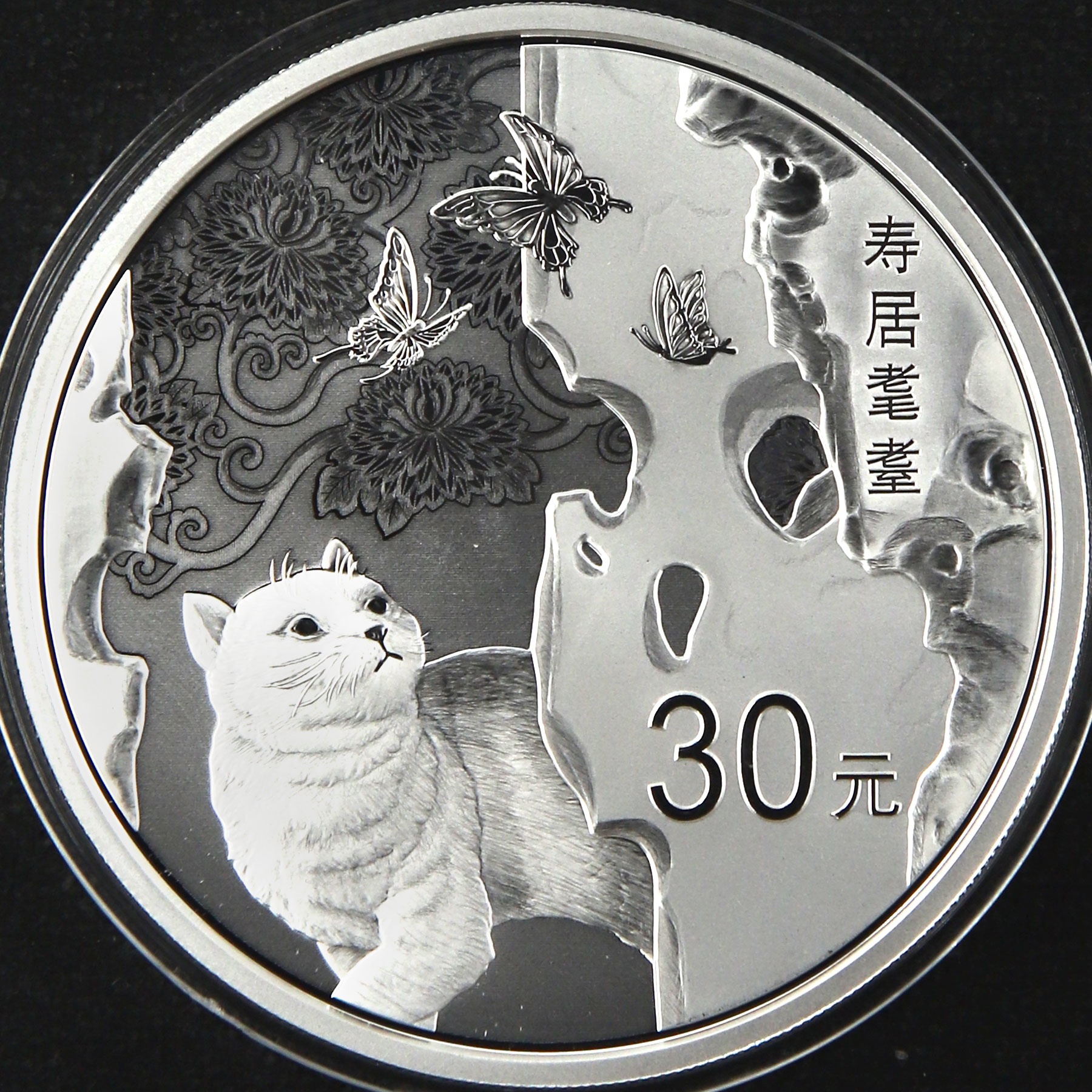 2019年100克吉祥文化寿居耄耋银币