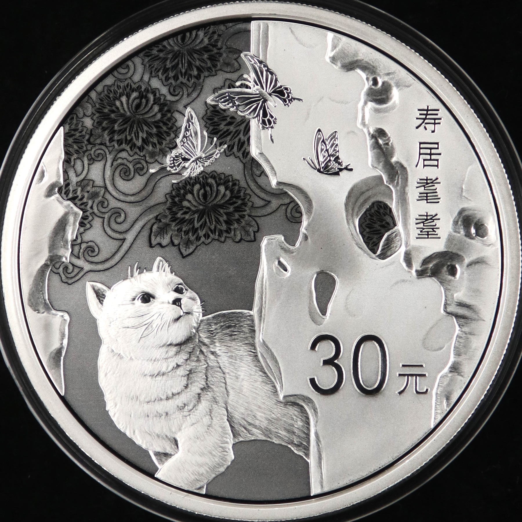 2019年100克吉祥文化寿居耄耋银币