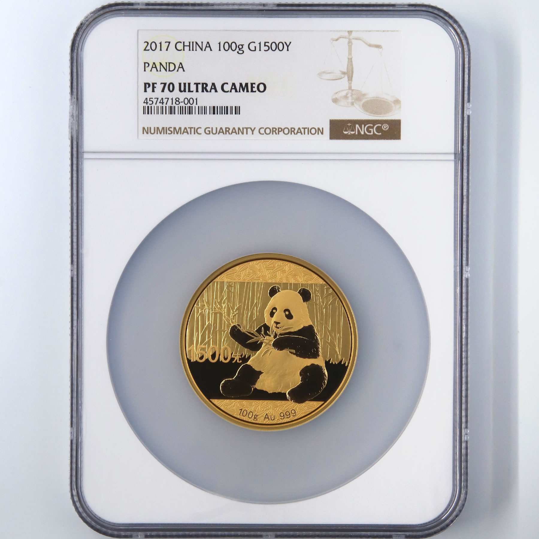 2017年100克熊猫金币
