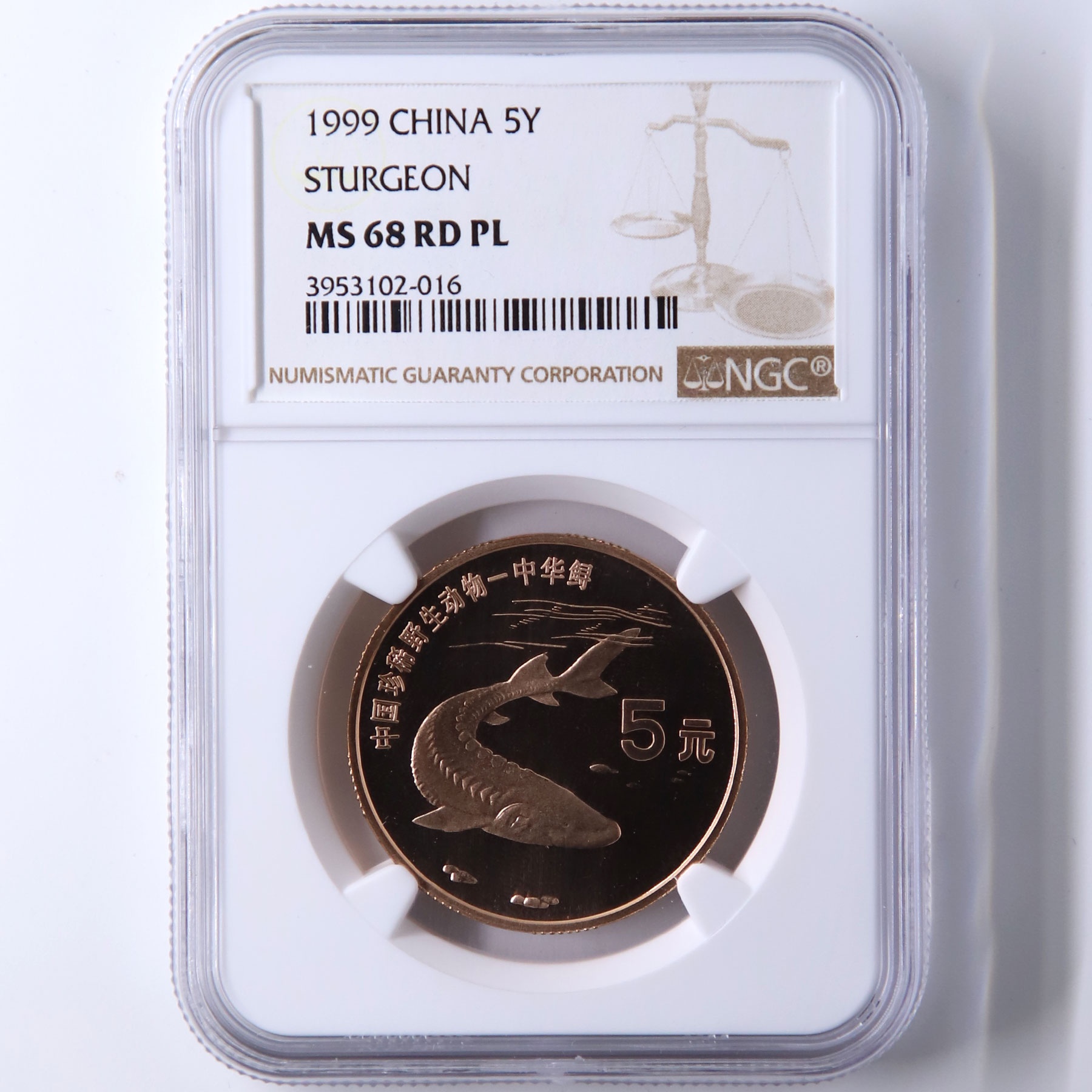 1999年中国珍稀野生动物中华鲟流通纪念币