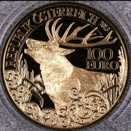 2013年奥地利16克野生动物马鹿金币
