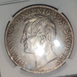 1857年德国萨克森王国2泰勒银币