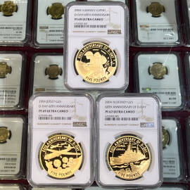 2004年海峡群岛二战诺曼底登陆60周年精制金币