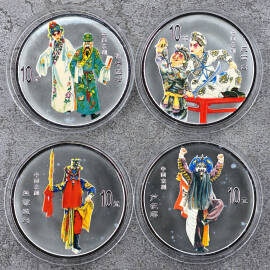 2002年1盎司京剧艺术第4组彩银币