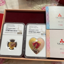 2023年吉祥文化比翼双飞金银币