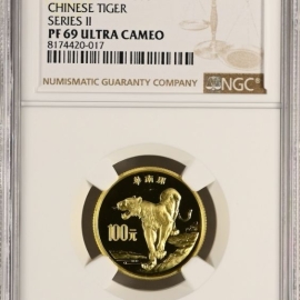 1989年1/4盎司珍稀动物第2组华南虎金币