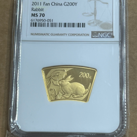 2011年1/2盎司扇形生肖兔金币