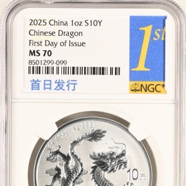 2025年1盎司中国龙银币