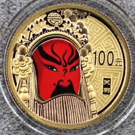 2011年1/4盎司京剧脸谱第2组关羽彩金币
