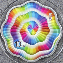 2025年30克梅花形生肖蛇彩银币