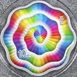 2025年30克梅花形生肖蛇彩银币