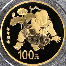 2016年8克吉祥文化年年有余金币