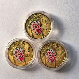 2012年1/4盎司京剧脸谱第3组孙悟空彩金币