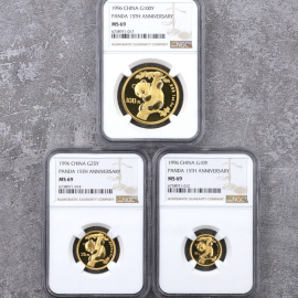 1996年熊猫金币发行15周年金币