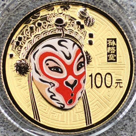 2012年1/4盎司京剧脸谱第3组孙悟空彩金币