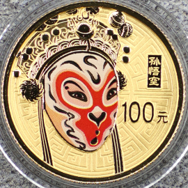 2012年1/4盎司京剧脸谱第3组孙悟空彩金币