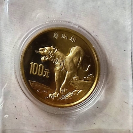 1989年1/4盎司珍稀动物第2组华南虎金币