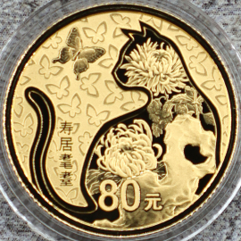 2019年5克吉祥文化寿居耄耋金币