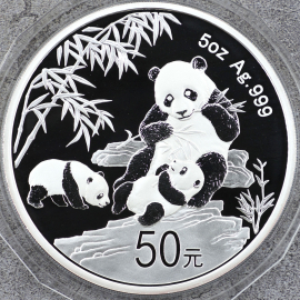 2012年5盎司熊猫金币发行30周年银币