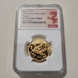 2024年15克梅花形生肖龙金币