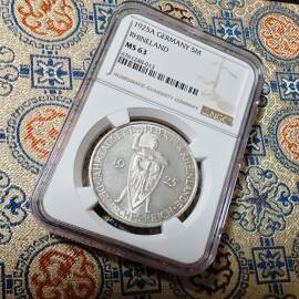 1925年德国魏玛莱恩5马克银币
