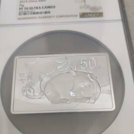 2019年150克方形生肖猪银币