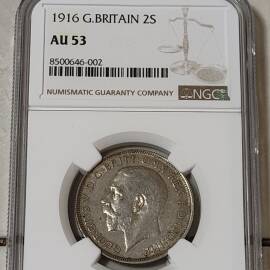1916年英国乔治五世佛罗林2先令银币